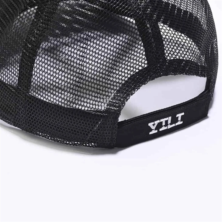 Breathable Black Trucker Cap With Custom Patch