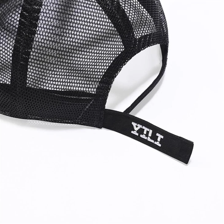 Breathable Black Trucker Cap With Custom Patch