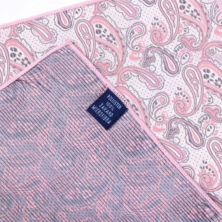 YiLi Pastel Paisley Jacquard Pocket Squares - Set Of Two